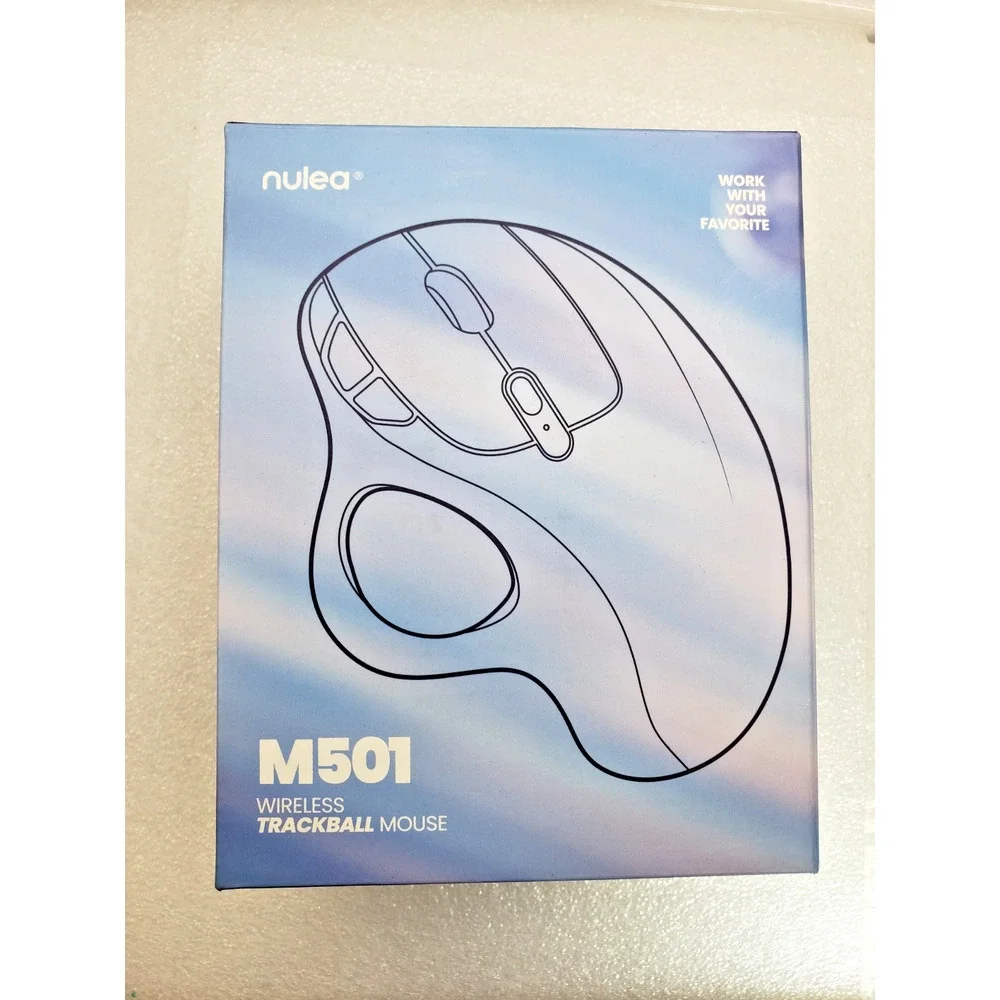 Nulea M501 Wireless Trackball Mouse Easy Thumb Control RED BALL Black Body